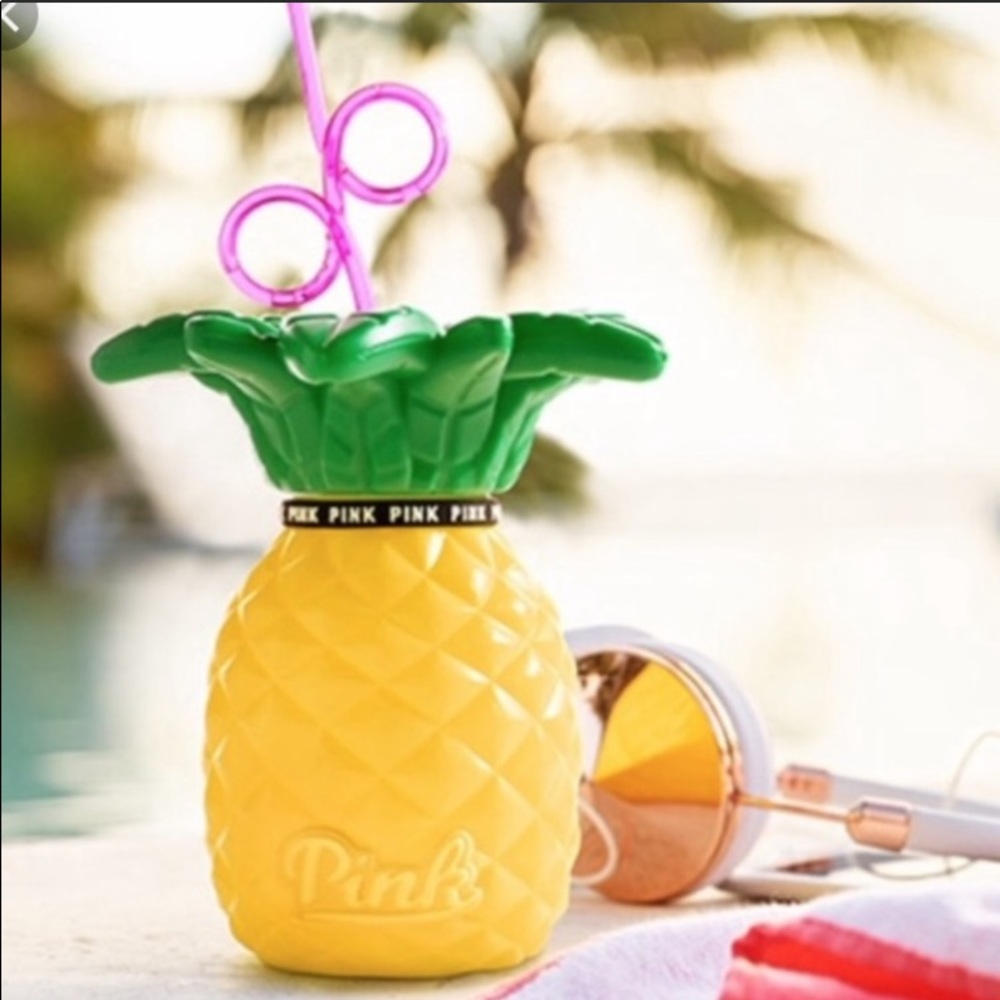 Pink Victoria Secret drinking cup
